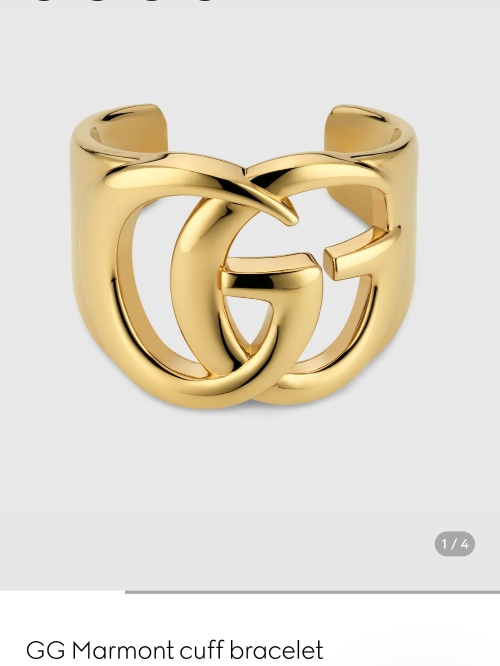 GG Marmont Gold Open Cuff Bracelet